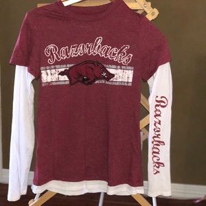 Arkansas Razorback long sleeve shirt.